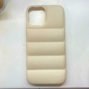 Cream puffy iPhone 12 Pro Max